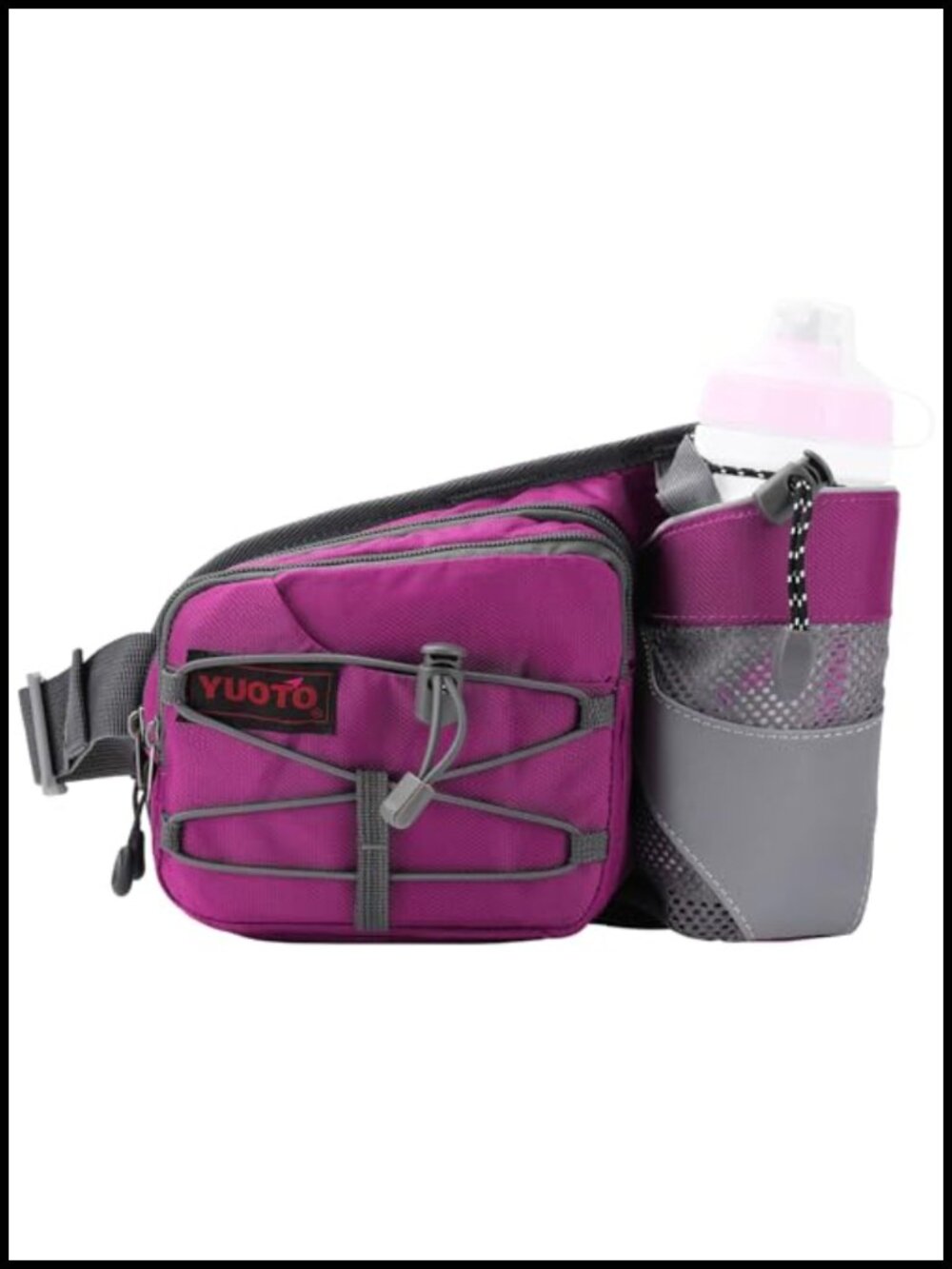 Running Waist Pack with Water Bottle Holder Outdoor Hiking Fanny Pack Nylon